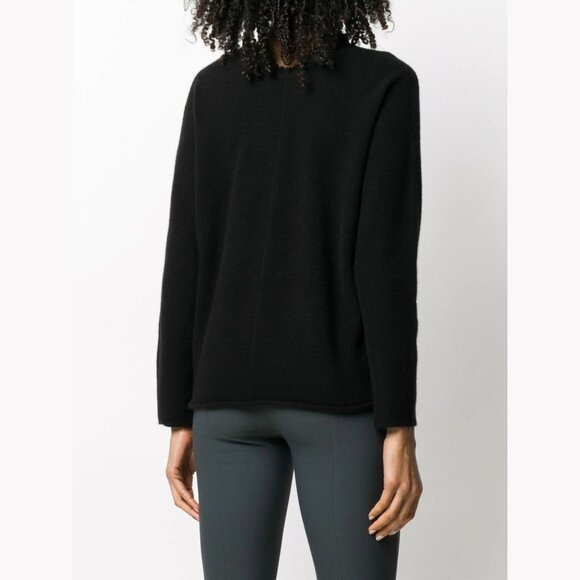 Vince Boiled Cashmere Fringe V Neck XL Black - Picture 5 of 12